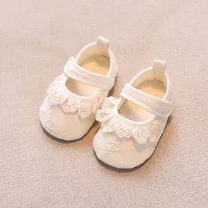 Korean Version Of Princess Shoes Spring Newborn Baby Lace Female Soft Sole Baby Shoes Toddler