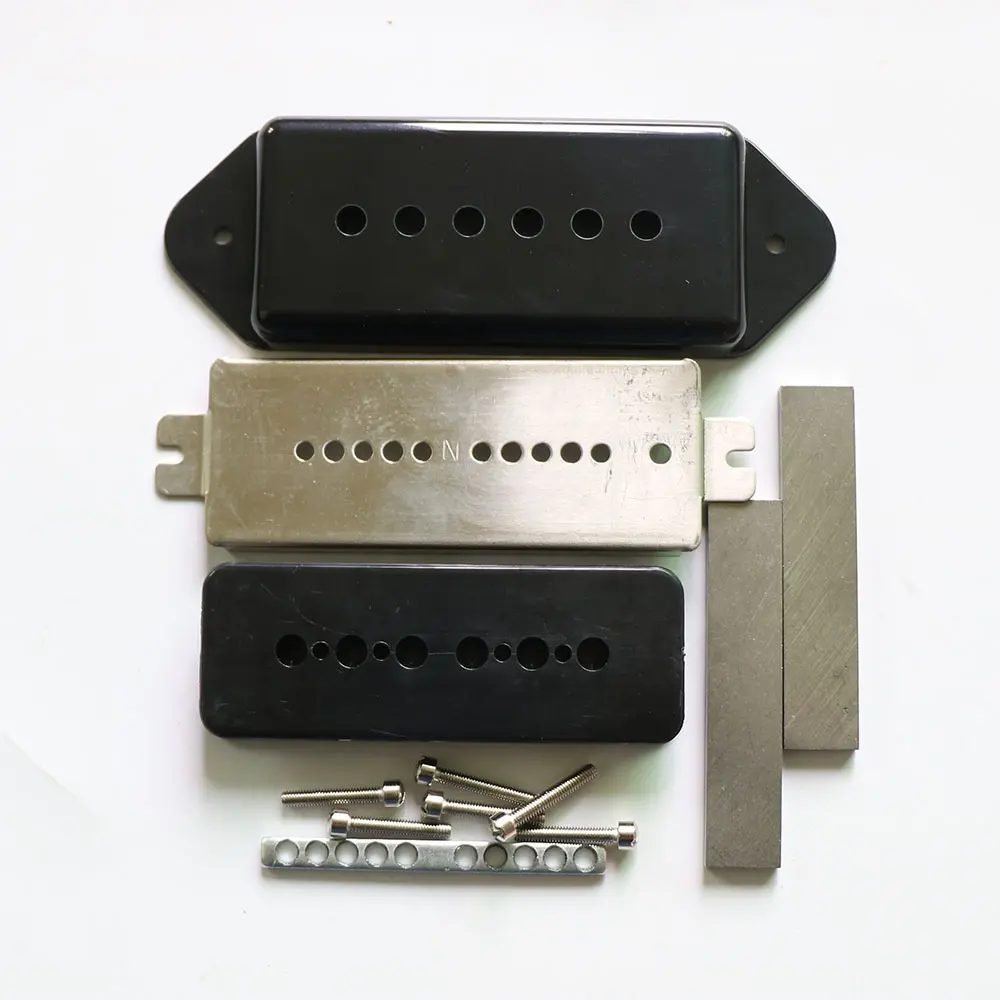 Donlis kalite tek bobin Alnico 5 mıknatıs D90 köpek kulak gitar Pickup kitleri nikel gümüş taban plakası ile 50/52mm