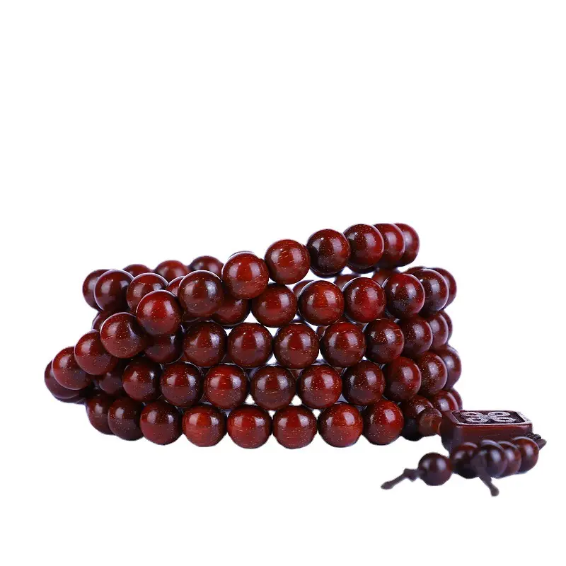 Натуральные четки, деревянные сандаловые бусины россыпью, 108 бусин, мала, ожерелья, молитвенные бусины из розового дерева для браслета
