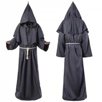 Tenues de prêtre les plus populaires de haute qualité Cape Capuche Moine Prêtre Robe Assistant Costume médiéval