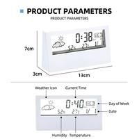 Réveil électronique créatif personnalisé, station météo, calendrier perpétuel, thermomètre, écran LCD, design transparent, parfait