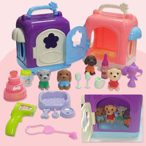 Jouets de jeu de rôle en gros d'usine : Série de jouets pour animaux de compagnie mignons, maisonnette en plastique miniature pour animaux, ensemble de jeu pour enfants - Product Image 1