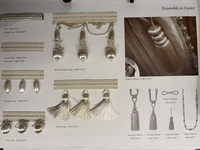 Ensemble de garnitures pour rideaux motif pivoine : cordon tressé, pendentif, franges à boules, franges à pompons pour la décoration textile de la maison et les vêtements
