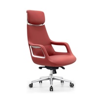 Chaise de bureau de direction en cuir de luxe, confort ergonomique, assise longue durée, design moderne et simple, accoudoirs pivotants, dossier en métal