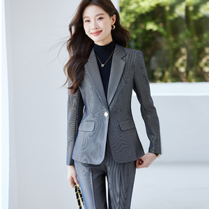 Purple Women's Suit Set Autumn Full Sleeve Polyester Anti-Wrinkle Office Lady Slim Fit Professional Style - Product Image 2