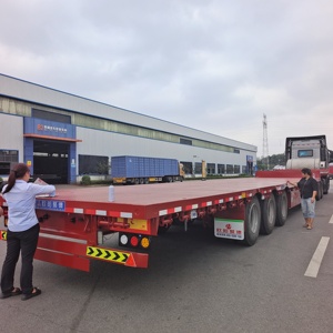 Commercio all'ingrosso della fabbrica su misura 50 Ton e 80 Ton 3 assi a pianale basso semirimorchi per autocarri commerciali personalizzati - Product Image 5
