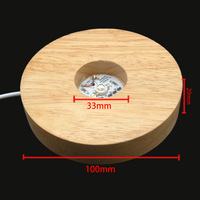 Lampe de sel en cristal LED, boule de cristal 3D, base en bois acrylique, lumière de nuit RGB à intensité variable, alimentation par prise ou batterie, design moderne pour chambre à coucher