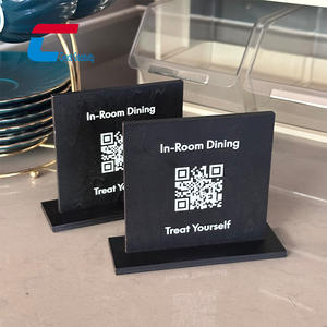 Dynamic Qr <strong>Code</strong> Menu Stands Customized Logo Black Wooden Stand NFC Table Talkers Nfc Wood Stand Google Review Plate - Product Image 6