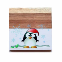 Nouveau produit cadeaux promotionnels de Noël impression couleur personnalisée écologique sous-verre en marbre de forme carrée ronde blanche de Carrare