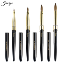 Pinceaux à ongles en poils de Kolinsky 100% avec manche métallique, pinceaux à ongles en acrylique Sable, pinceaux à ongles 3D, vente en gros