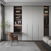 Meuble de cuisine modulaire moderne en bois massif BU NUO |   Conception du sol au plafond de 2,7 m |   Poignée noire mate D23 |   Palette de 17 couleurs |