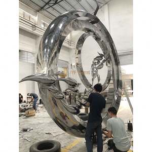 Estatua de Exterior Art Deco Profesional de Alta Calidad en Acero Inoxidable 316 304, Impermeable, con Instalación en el Suelo - Product Image 6