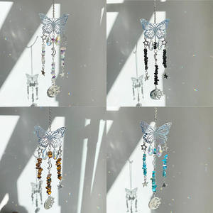 Atacado k9 cristal pedra esmagada Prisma artesanato borboleta prateada Lua Cristal Sun catcher para decoração de janelas - Product Image 3