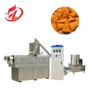 Full Automatic Fried Puff Corn Bugles Chips Food Extruder Double screw bugle chips processing machine