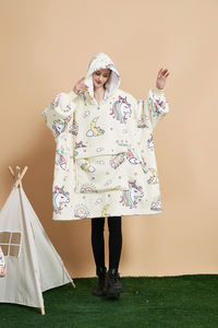 도매 특대 성인 웨어러블 폴리 에스테르 후드 셰르파 오디 담요 겨울 크리스마스 맞춤 담요 후드 공장 - Product Image 6