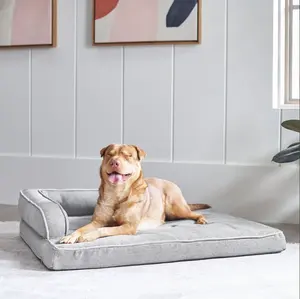 Cama de lujo para perros Sofá grande Cama para mascotas/perros con tela duradera y cubierta lavable extraíble Cubierta interior a prueba de agua