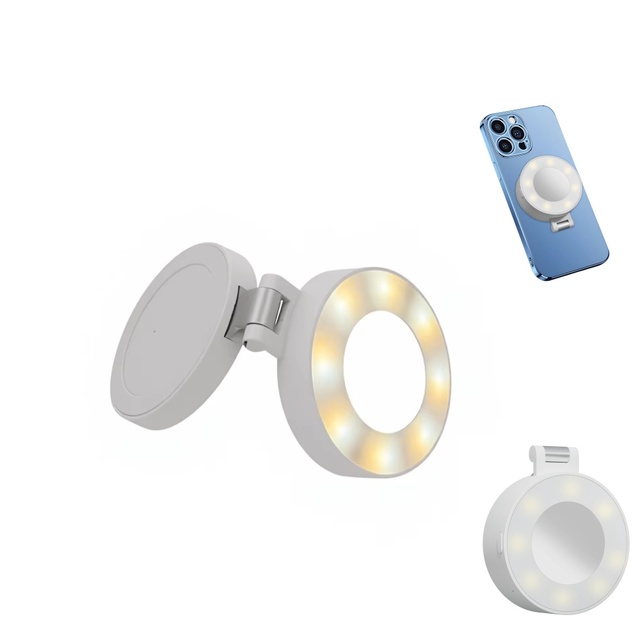White Yellow Color Portable Rechargeable LED Fill Light Mirror Adjustable Brightness Color Temperature Waterproof Shockproof