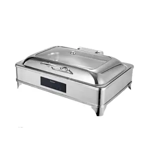 Hot Sale Portable Square Chaffing Dish with Handles Stainless Steel Buffet Food Warmer with Screen