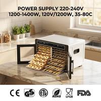 Déshydrateur alimentaire à double chambre indépendante certifié ETL CE GS LFGB FDA, machine commerciale pour sécher les fruits, les herbes et les viandes séchées