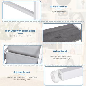 Support de <span class=keywords><strong>platine</strong></span> <span class=keywords><strong>vinyle</strong></span> gris blanc pour disques <span class=keywords><strong>vinyle</strong></span>, support de stockage, table d'extrémité pour salon, <span class=keywords><strong>meubles</strong></span> de maison, tourne-disque - Product Image 5