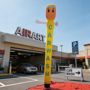 Muñeco Inflable Personalizado con Logotipo, Sky Dancer, Tubo Inflable Amarillo para Lavado <span class=keywords><strong>de</strong></span> Autos, Publicidad para Apertura <span class=keywords><strong>de</strong></span> Talleres y Gasolineras - Product Image 1