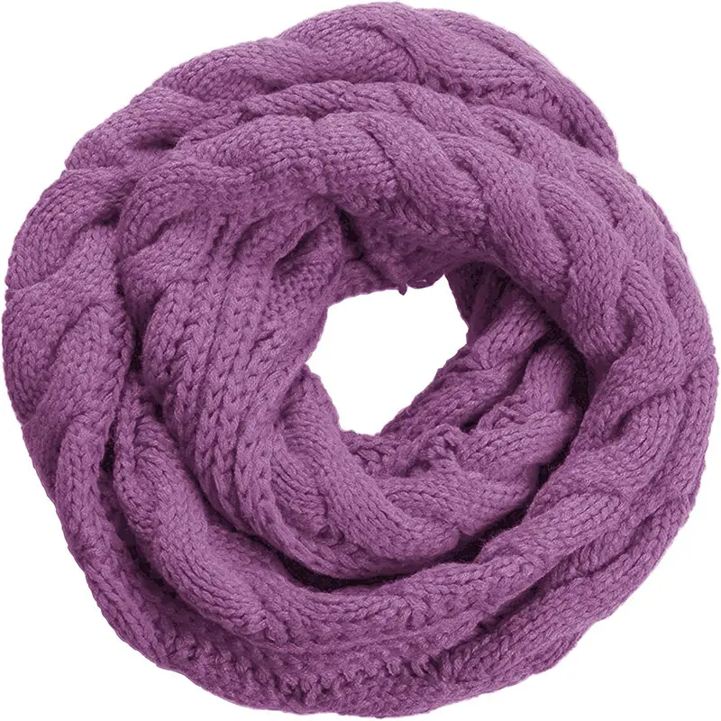 Grape Purple Green Olive Green Mens Womens Thick Infinity Circle Loop Soft Winter Gifts Other Shawls Hijab Ribbed Knit Scarves