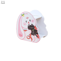 Maison à chat double étage Lapin Lune Mignon avec tapis remplaçable, panneau épaissi, 3 surfaces à gratter, emballage carton pour intérieur