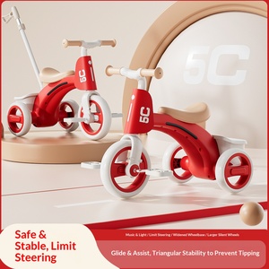 Triciclo de Plástico para Niños de <span class=keywords><strong>1</strong></span> a 6 Años; Bicicleta de Equilibrio con Música y Luces; Carrito para Niños Pequeños con Diseño Antivuelco - Product Image 4
