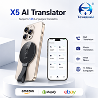 Dispositif de traduction IA X5 prenant en charge 146 langues, grand modèle IA, transcription multi-applications, traduction simultanée