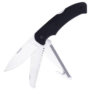 Portable Outdoor Camping and Hunting DIY OEM Folding Bushcraft Knife with Laser Engraving 3 <strong>Blades</strong> Plastic Saw &amp; Rope Cutter - Product Image 1