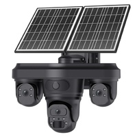 Nouvelle caméra dôme solaire 4G IP66 transfrontalière AOV 9MP à trois vues, vision nocturne extérieure couleur avec compensation de rétroéclairage