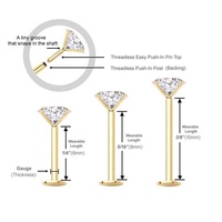 Nouveauté 2023 : Piercing Labret en Acier Chirurgical avec Zircon, Argenté, pour Lèvre, Cartilage d'Oreille, Tragus, Hélix, Daith, Mariage et Fiançailles