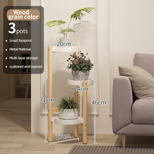 Style scandinave intérieur-extérieur amovible grain de <span class=keywords><strong>bois</strong></span> jardinières <span class=keywords><strong>en</strong></span> métal carré <span class=keywords><strong>jardin</strong></span> et maison balcon décor - Product Image 3
