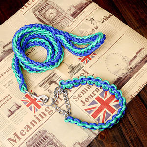 Muestra gratis de alta calidad XL Bull <span class=keywords><strong>Dog</strong></span> Training <span class=keywords><strong>Slip</strong></span> <span class=keywords><strong>Collar</strong></span> y correa Set Durable Nylon Trenzado Cuerda <span class=keywords><strong>Collar</strong></span> y correa - Product Image 6