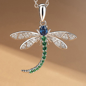 Collana con ciondolo a forma di libellula per donna, catena lunga, gioielli alla moda - Product Image 2