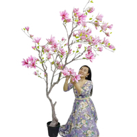 JINCHEN ARTS Hochwertiger Umweltfreundlicher Künstlicher Magnolienbaum mit Jade-Stamm, Handgefertigt, 180cm, aus Kunststoff und Eisendraht, für Zuhause