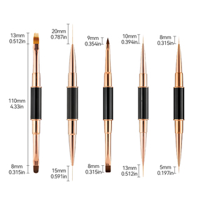 Ensemble de pinceaux à ongles avec manche métallique, en nylon, à pointe fine de précision, outil de soin des ongles pour extension d'ongles, manucure en salon, peinture sur ongles - Product Image 2