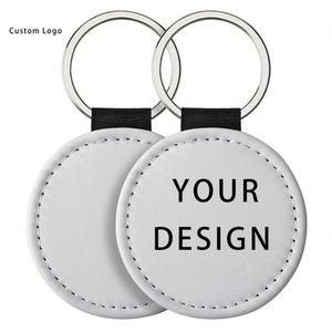 Eco-Friendly Stainless Steel Keyring Decorations with Woven PU Leather Custom Patterns for Special Occasions - Product Image 1