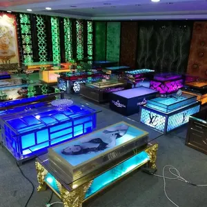 Lounge Table Furnitures Linhao Cool Bar Furniture/ Nightclub/ KTV/ Night Club/led Cube Table Wholesale Hookah Lounge Furniture