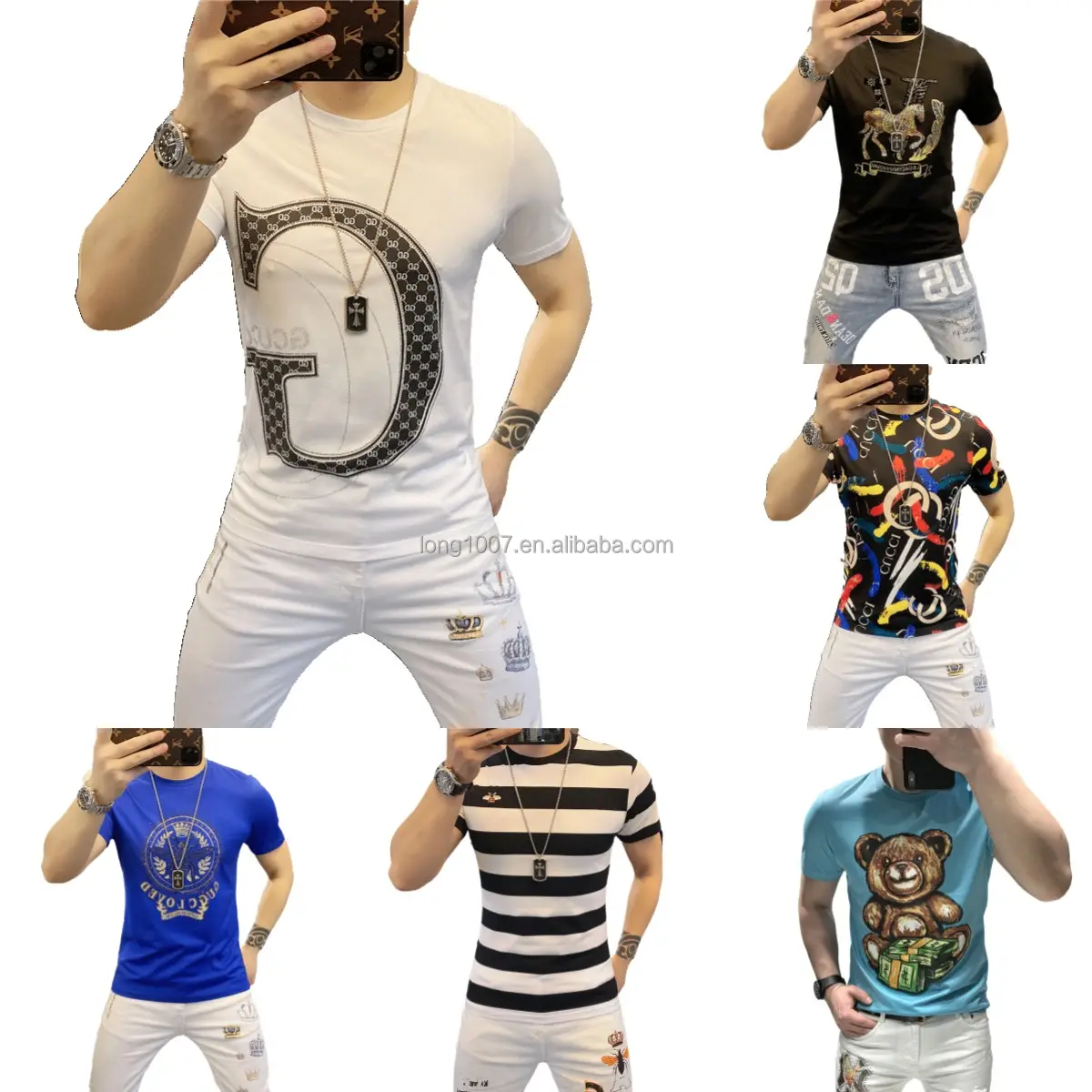 Men's T-shirt Casual 3D printed T-shirt short sleeved top Men's clothing