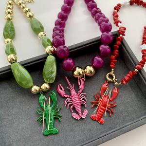 <span class=keywords><strong>BD</strong></span>-B7944 soeur fête femmes collier bijoux créatif perlé chaîne collier coloré homard collier été populaire - Product Image 1