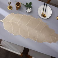 Chemin de Table en feuille de bananier Chemin de Table lavable en PVC avec glands pour l'été Plage Fête de mariage Banquet Rassemblement quotidien