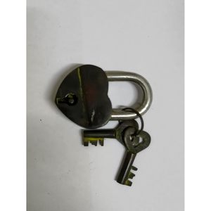 Vintage Mini Brass Love <b>Lock</b> <b>Keys</b> Functional Heart-Shaped Safety Feature Aluminium Padlock Functional Heart-Shaped Safety - Product Image 2