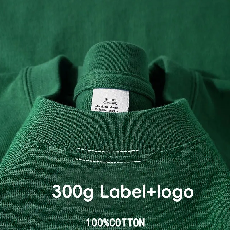 300gms100% algodón Diseño personalizado Hip hop Moda Calle Impresión Camisetas de gran tamaño para hombres