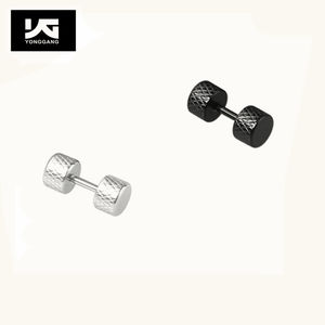 الجملة الفولاذ المقاوم للصدأ الرجال النساء المسمار الخلفي الحديد الدمبل أقراط مسمار وهمية سدادات الأذن - Product Image 3