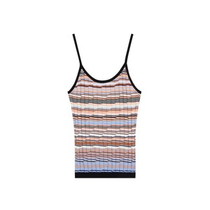 ชุดเซ็ตไหมพรมลายทางสำหรับผู้หญิง 2 ชิ้น เสื้อสายเดี่ยวและกระโปรงยาว ขายส่งเสื้อผ้าลำลองฤดูร้อนสำหรับผู้หญิง - Product Image 2