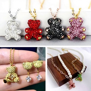 Juego de Joyería de Plata <span class=keywords><strong>Fina</strong></span> de la Serie Animal de Lujo 2026, Collar, Pendientes y <span class=keywords><strong>Pulsera</strong></span> de Oso con Circones de Alta Calidad Originales, Romántico para Mujer - Product Image 1