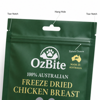 Sachet Doypack personnalisé imprimé pour aliments pour animaux de compagnie avec soufflet, fermeture éclair refermable, sac à fermeture Zip Lock, emballage laminé mat