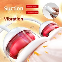 Gleitsaugende Vibrations-Brustpumpe mit Doppelbecher, Brustmassagegerät, Brust-Masturbator, Nippel-Leck-Saugbecher, Sexspielzeug
