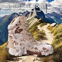 Bottes tactiques pour hommes, bottes de travail de sécurité pour l'hiver et l'automne, bottes de camouflage pour l'entraînement, avec des caractéristiques antidérapantes et respirantes